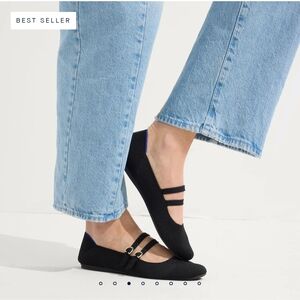 Rothy's Double Buckle Black Mary Janes